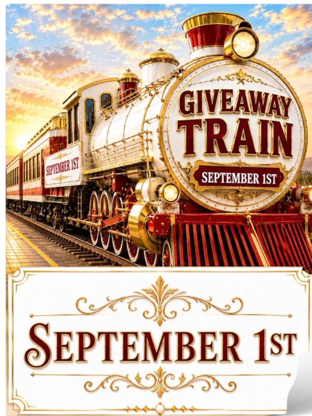 Giveaway Train September 1st My Slot 2pm-3pm